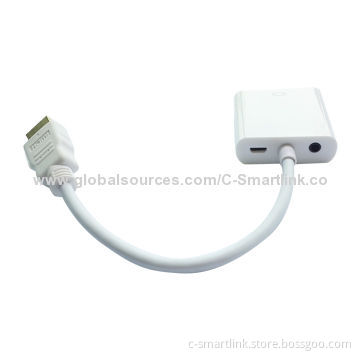 HDMI to VGA Adapter with Audio and Micro Charging Adapter, 0.15m, 1,080P Resolution